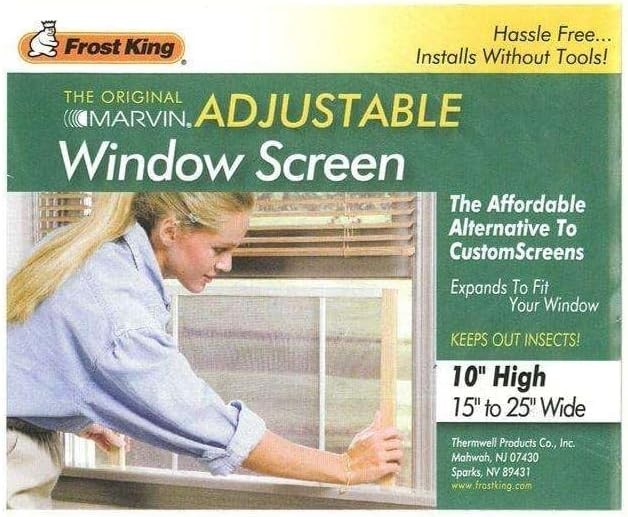 WB Marvin Adjustable Window Screen, 10in High x Fits 15-25in Wide gallery