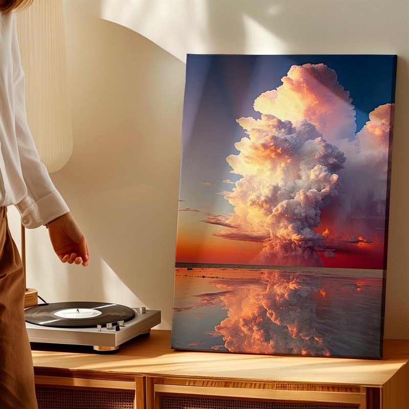 Wall Art Sunset Cloudscape Over Ocean Reflection Canvas Print Dramatic Sky Decor gallery