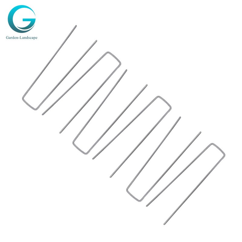 500 Pack U-Pin Garden Stakes Galvanized Landscape Sod Staples 11 Gauge 6 Inch gallery