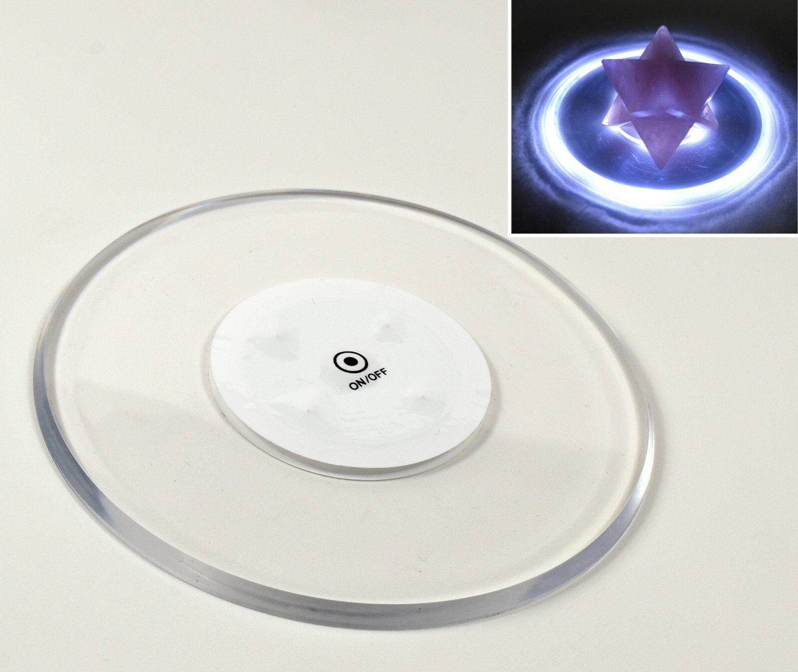 Acrylic Ultra-Thin White LED Light Base for Mineral Crystal Stone Displaying gallery