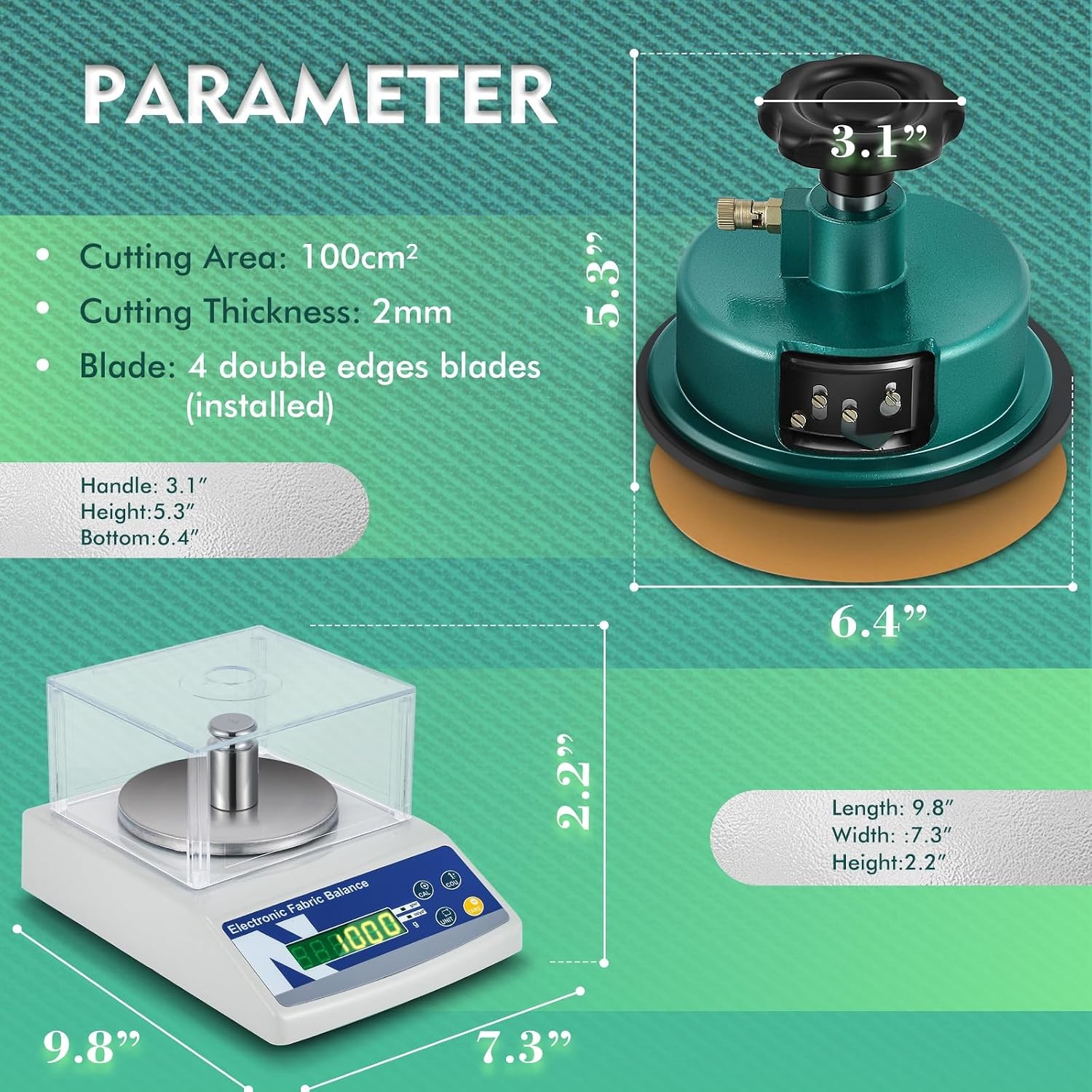 Precision Fabric Scale 1000g 0.01g with Sampler Cutter gallery