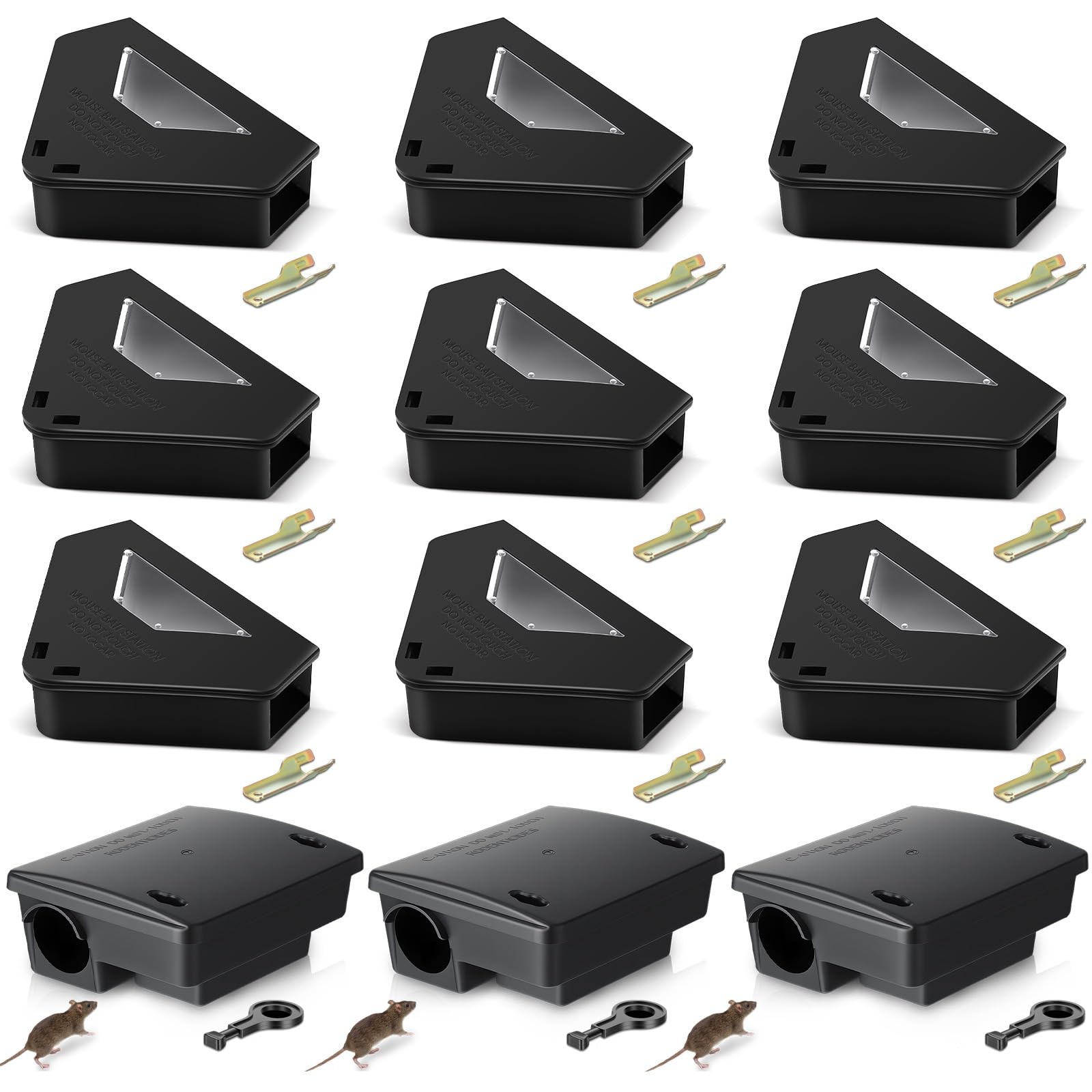 8 Pack Key Required Rat Station Box with Visible Window 6 Triangular & 2 Rect... gallery