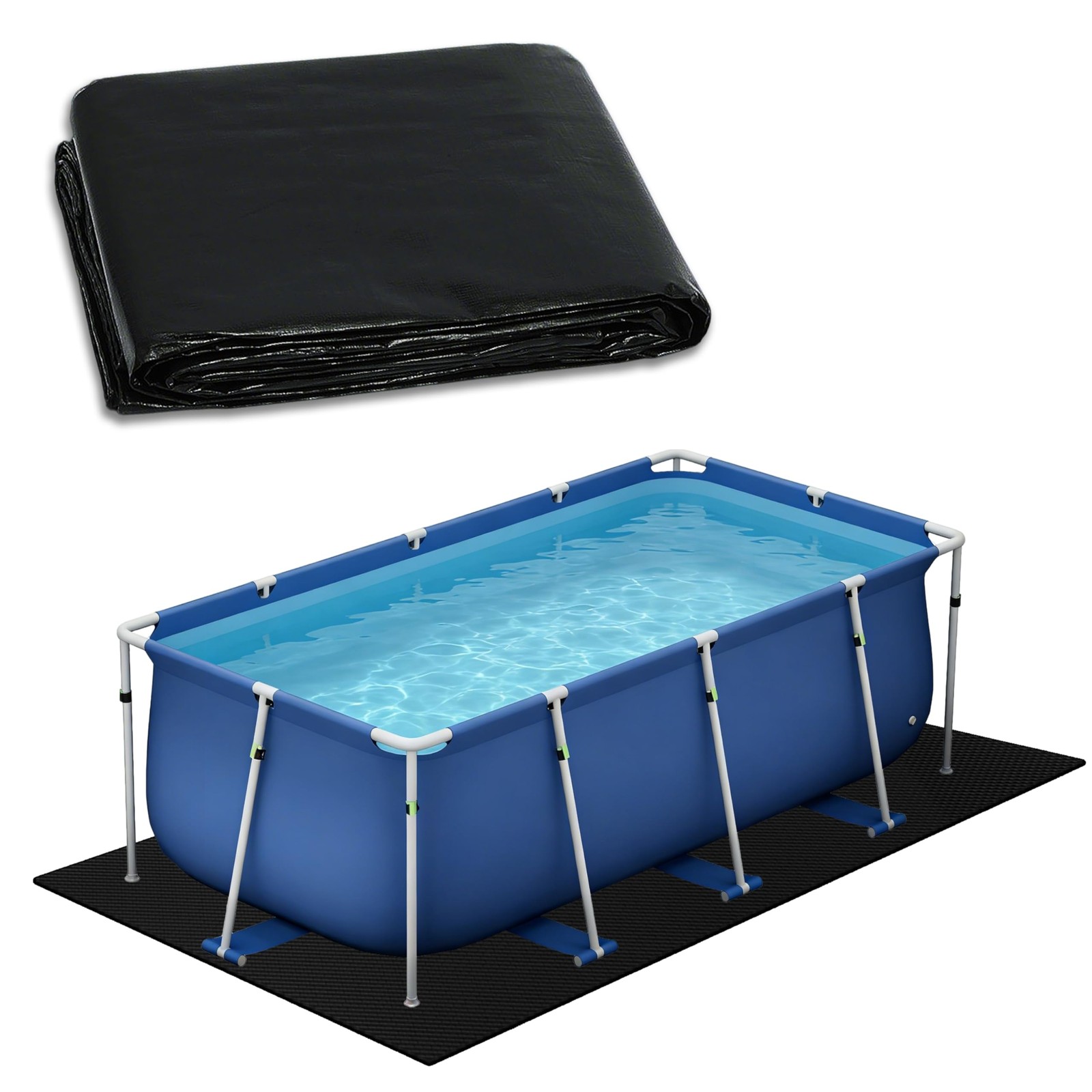 Rectangular Pool Liner Pad for Rectangular Abover Ground Swimming Pool, Heavy... gallery