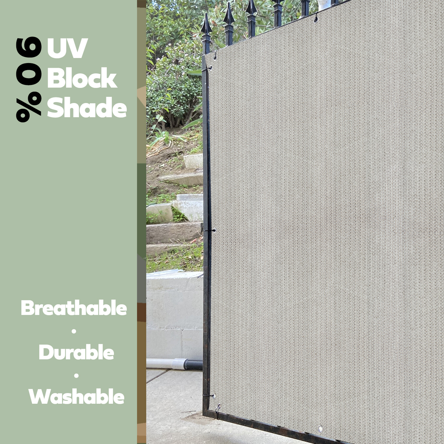 Custom Gate Driveway Barrier Privacy Screen Panel Mesh 90% UV Block w/ Grommets gallery