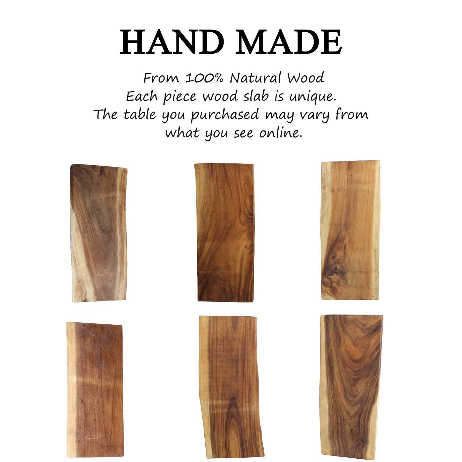 Natural Solid Wood Slab Table Top Rectangle DIY for Live Edge Coffee Side Table gallery