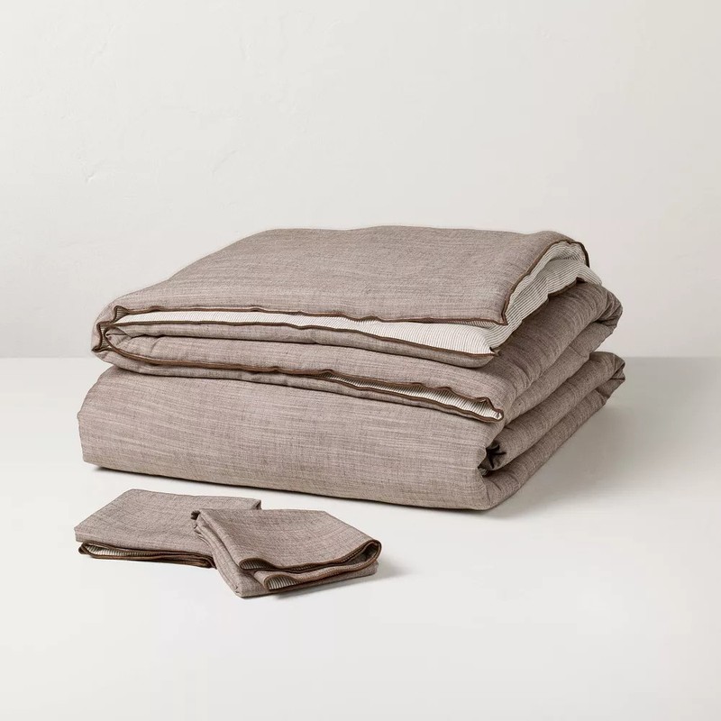 3pc Full/Queen Reversible Comforter Set Brown - Hearth & Hand with Magnolia gallery