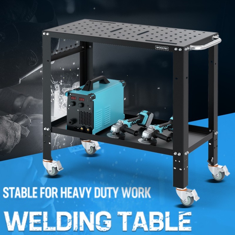 WORKPRO 36"×18" Welding Table 1200 lbs Load Capacity 5/8" Hole Welding Workbench gallery