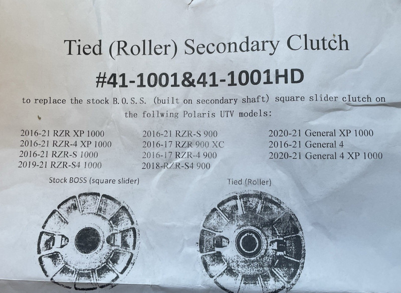 Secondary Clutch, Compatible with 2016-2021 Polaris RZR (select models) gallery