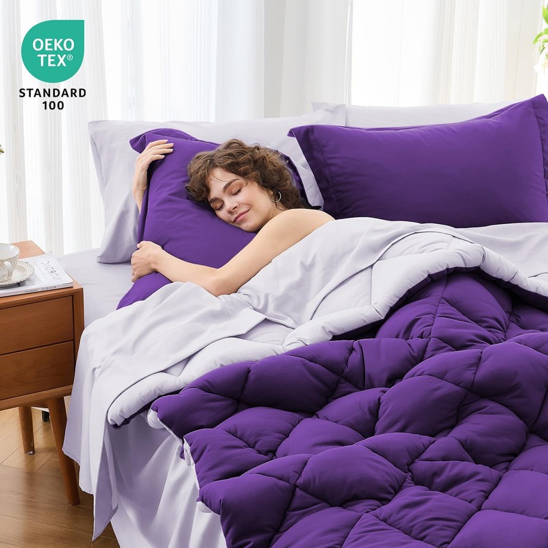 7 Pieces Queen Comforter Set, Reversible Bed in a Bag Queen Size, All Season ... gallery