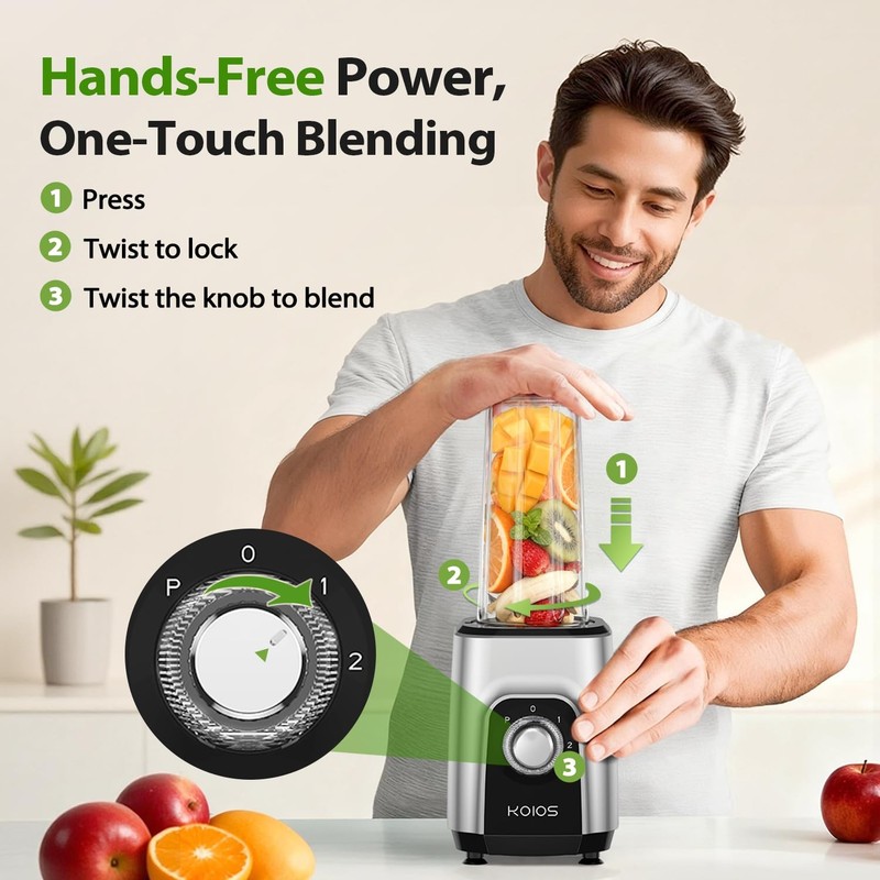 Blender/Food Processor Combo Max 1000W, 4 in 1 34oz Pitcher, 22oz Blending Cu... gallery