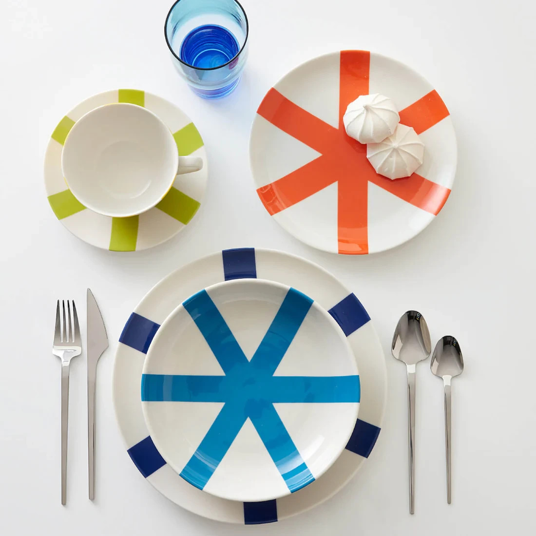 NEW 4 PC PLACE SET Jonathan Adler Vienna Flatware Knife Fork Soup Teaspon SILVER gallery