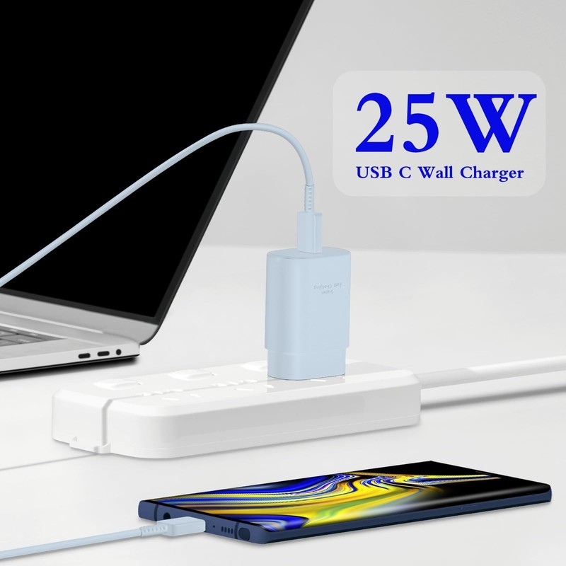 Type C Charger, 2-Pack 25W Type C Fast Charging Block with 6ft USB C Charger ... gallery