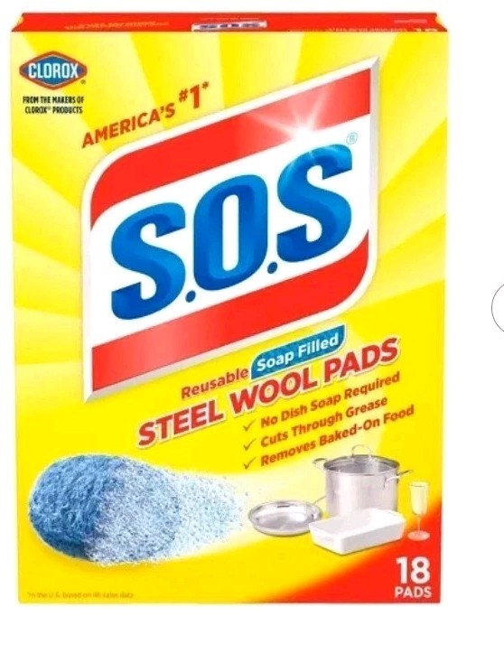 18ct. Clorox Steel Wool Soap Pads Multi Surface Cleaning Scrub Brushes Steel gallery