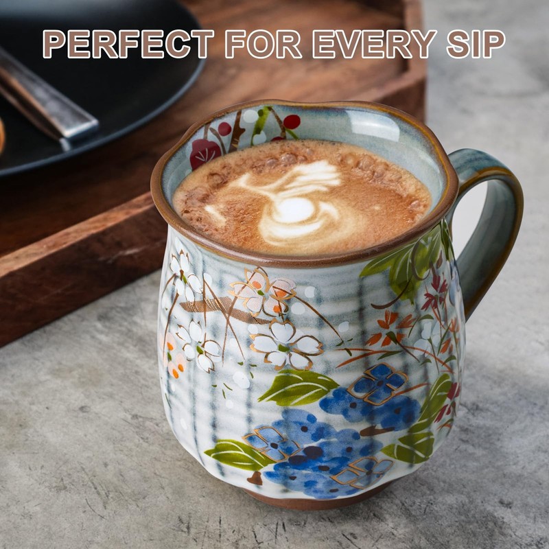 9.5oz/280ML Premium Ceramic Coffee Mug Tea Cup with Floral Pattern, Suitable... gallery