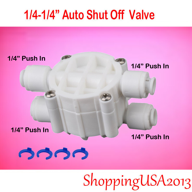 Auto Shut Off Valve 1/4" Check Valve Flow Restrictor RO Water Filter System gallery