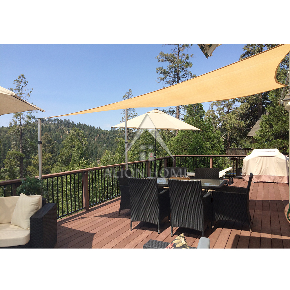 Shade Sail 90% UV Block HDPE Permeable Mesh Stainless Steel Rings Alion Home© gallery