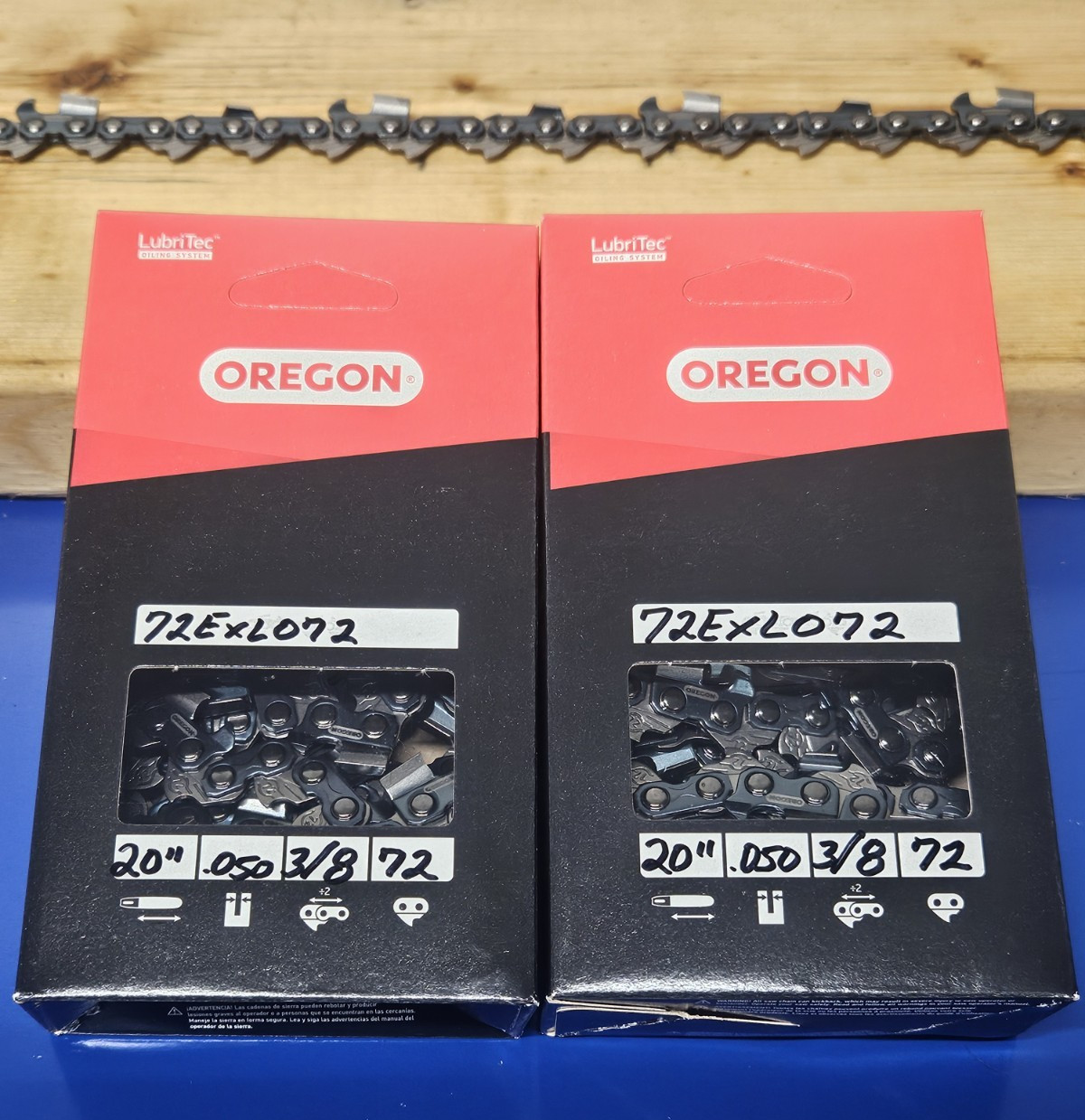72EXL072G Oregon 3/8" .050 72 Drive Links 20'' Full Chisel Chain 2 PK gallery