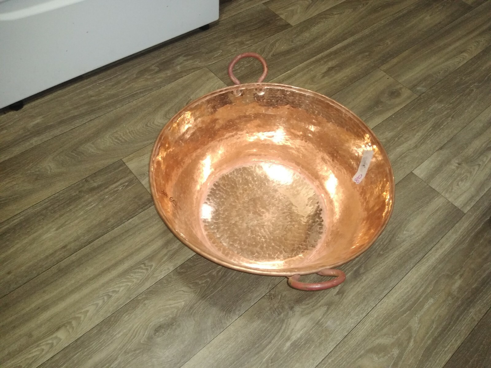 Mexican Pure Copper Pot for Carnitas/candy/jam. Cazo. 18 inches wide. gallery