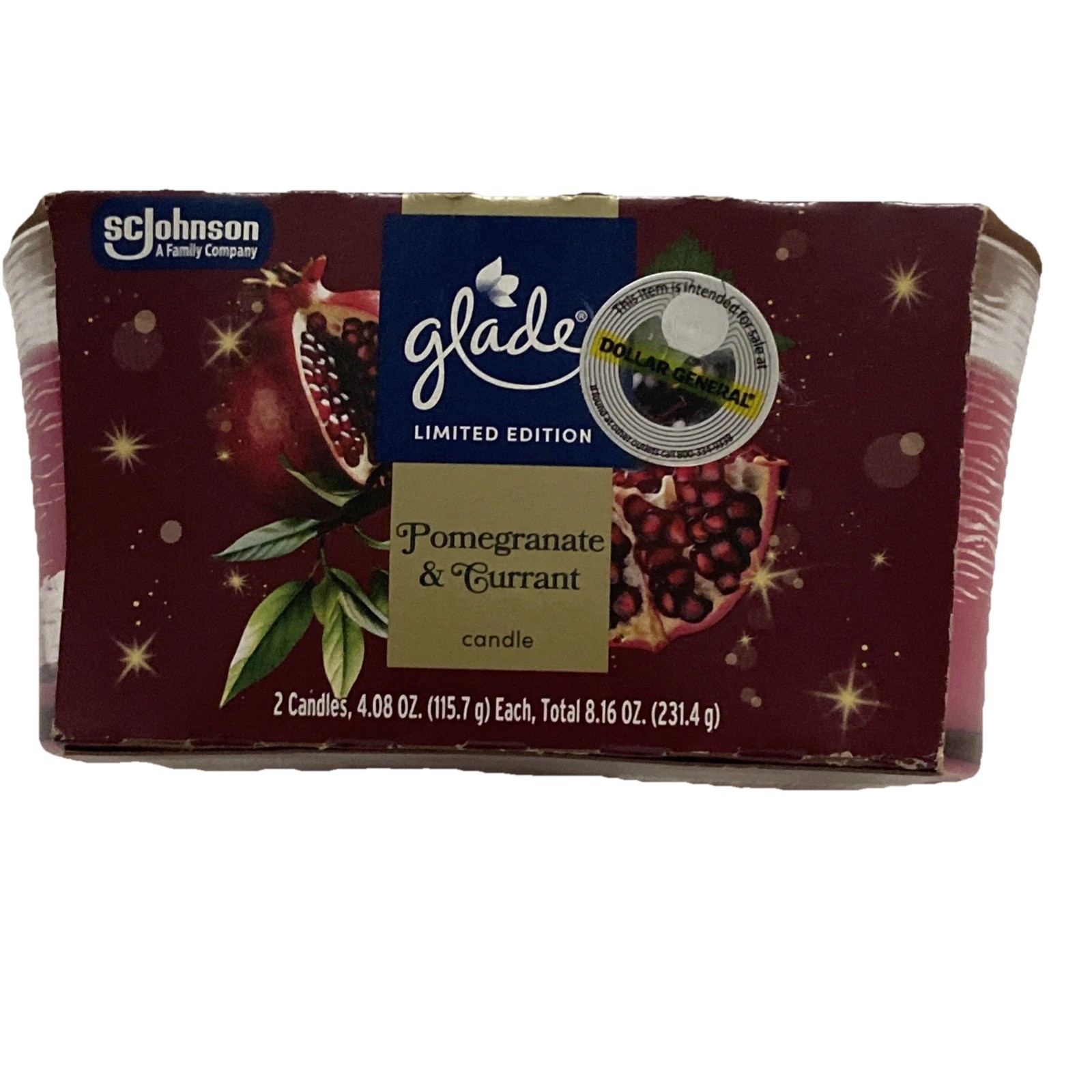 GLADE Candles POMEGRANATE & CURRENT Single Wick Limited Edition Twin Pack gallery