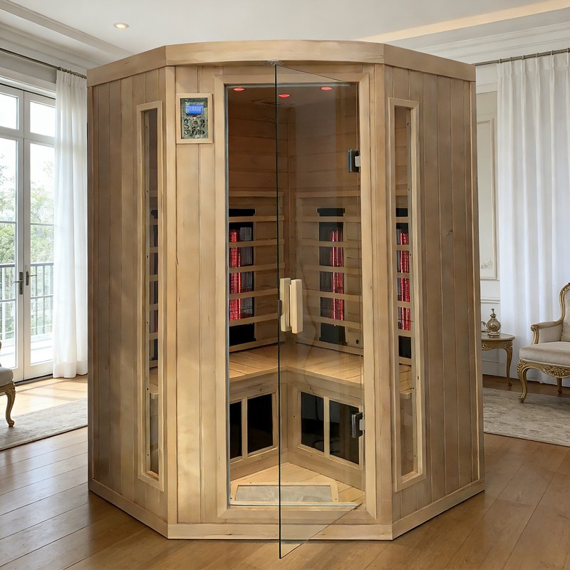 Hemlock Corner Far Infrared Sauna for 2Person 4 Ceramic Tubes Saunas Detox 1750W gallery