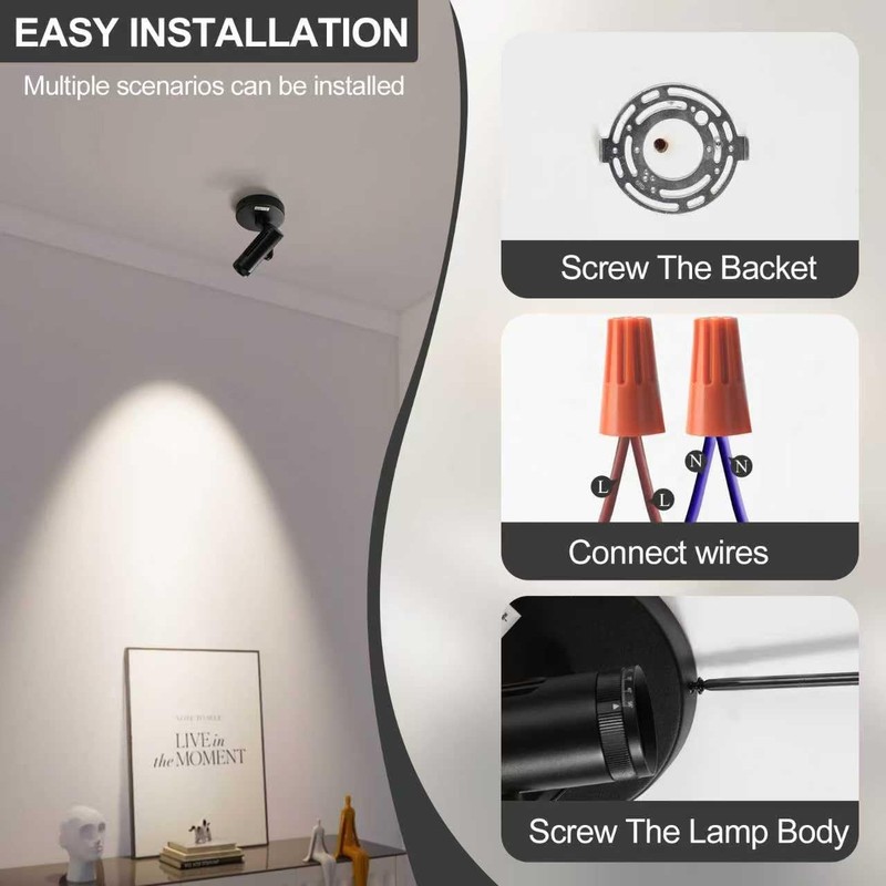 Zoomable Ceiling Spot Light Indoor 9W Art Display Accent Lighting 3000-6000K ... gallery