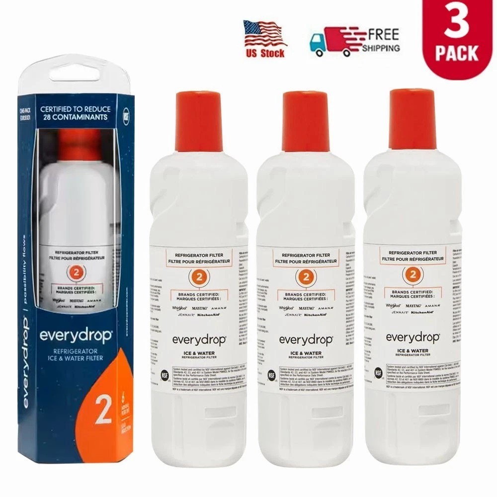 3 PACK ΕVΕRYDROP ΕDR2RXD1 Refrigerator Wate Filter 2 Replacement Home NEW US gallery