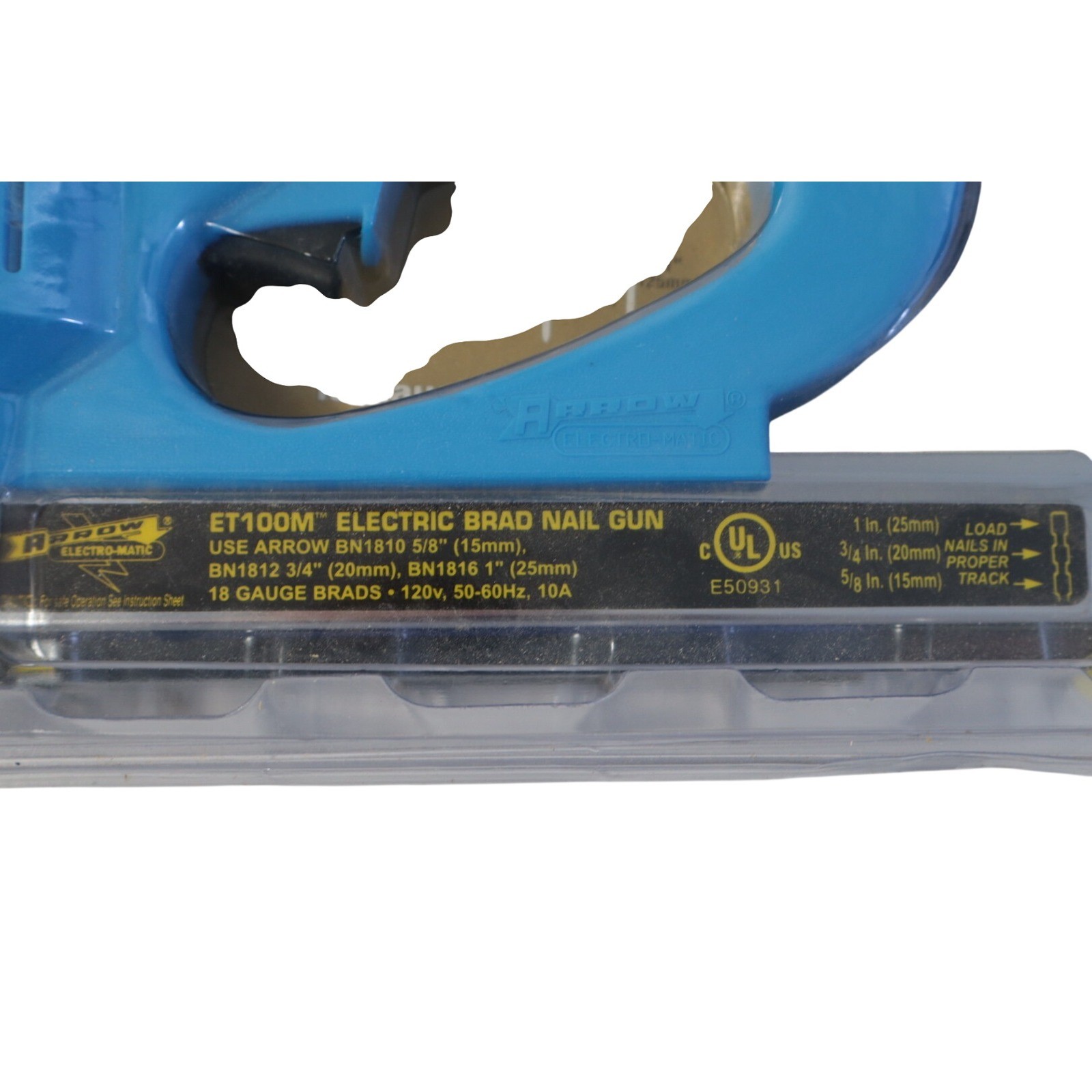 Arrow ET100M Heavy Duty Nail Master Electric Brad Nail Gun 18 Gauge Blue New gallery