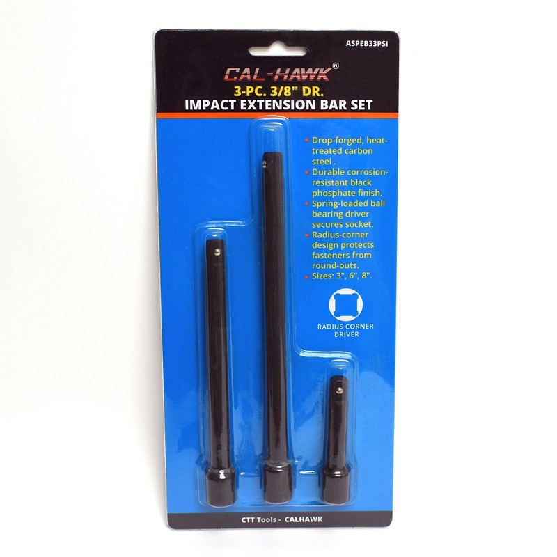3 pc Air Impact Extension Bar Set 3/8" Drive 3", 6", 8", 3/8 Ratchet Extension gallery