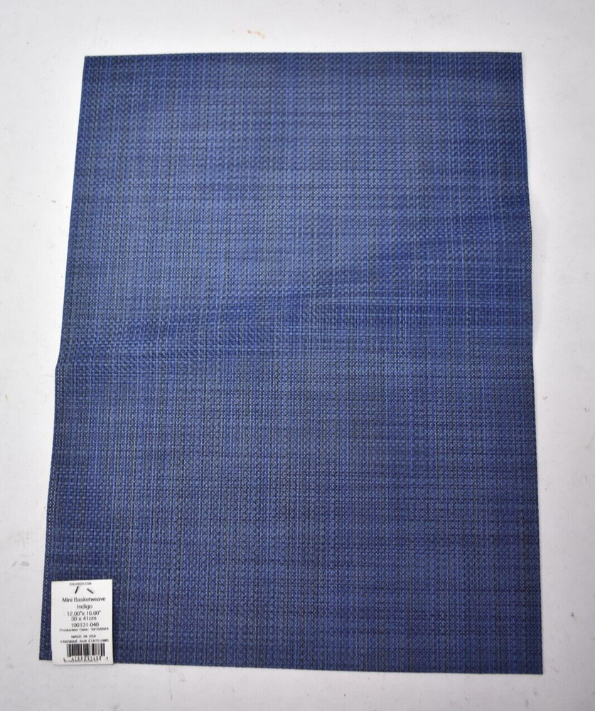 Chilewich Compact Rectangular Placemat 12" x 16" Mini Basketweave Indigo