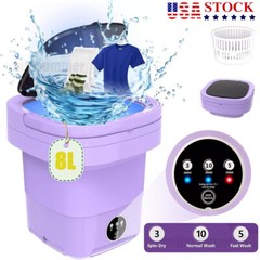 8L Portable Washing Machine Mini Washer Foldable Washer Small Spin Dryer Travel