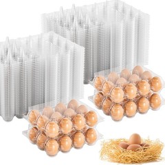 100 Pack Egg Cartons Cheap Bulk 12 Count Clear Plastic Egg Containers For Chicke