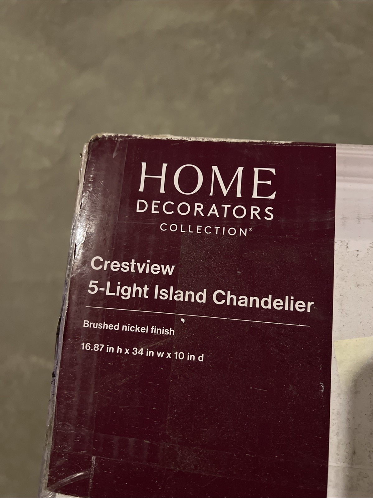 Home Decorators Crestview 34in 5-Light Brushed Nickel Island Chandelier (New) gallery