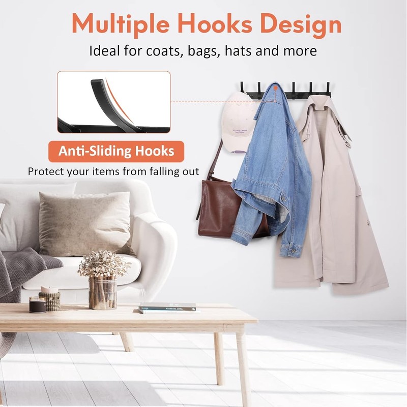 Coat Rack Wall Mount, Wall Hooks for Hanging, Entry Coat Hooks Coat Hanger, Hat gallery
