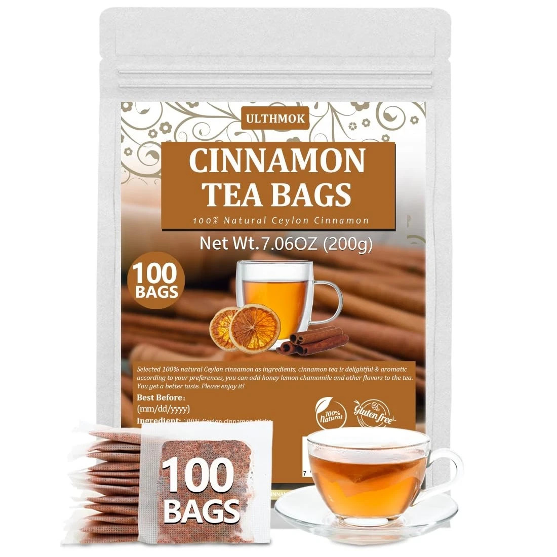 Premium 100 Pure Ceylon Cinnamon Tea Bags, Made with 100% Ceylon Cinnamon Sticks gallery