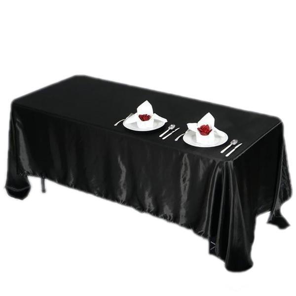 Black 72x120" RECTANGLE Satin TABLECLOTH Wedding Party Home Banquet Linens SALE gallery