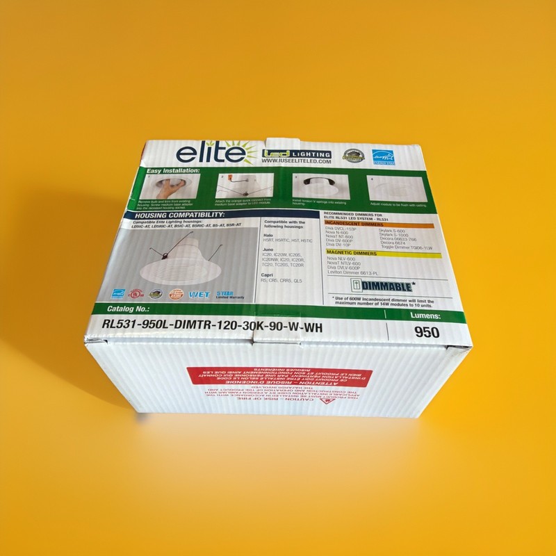 🔥 Elite LED Lighting RL531-950L-DIMTR-120-30K-90-W-WH 5" Retrofit ~ 1 Unit🔥 gallery