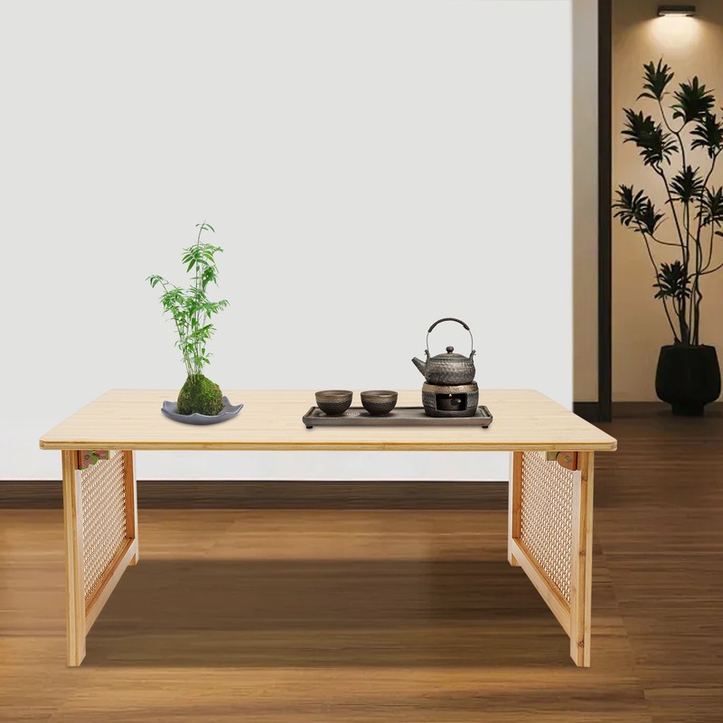 Bamboo Foldable Folding Floor Low Coffee Table for Sitting on The Floor gallery