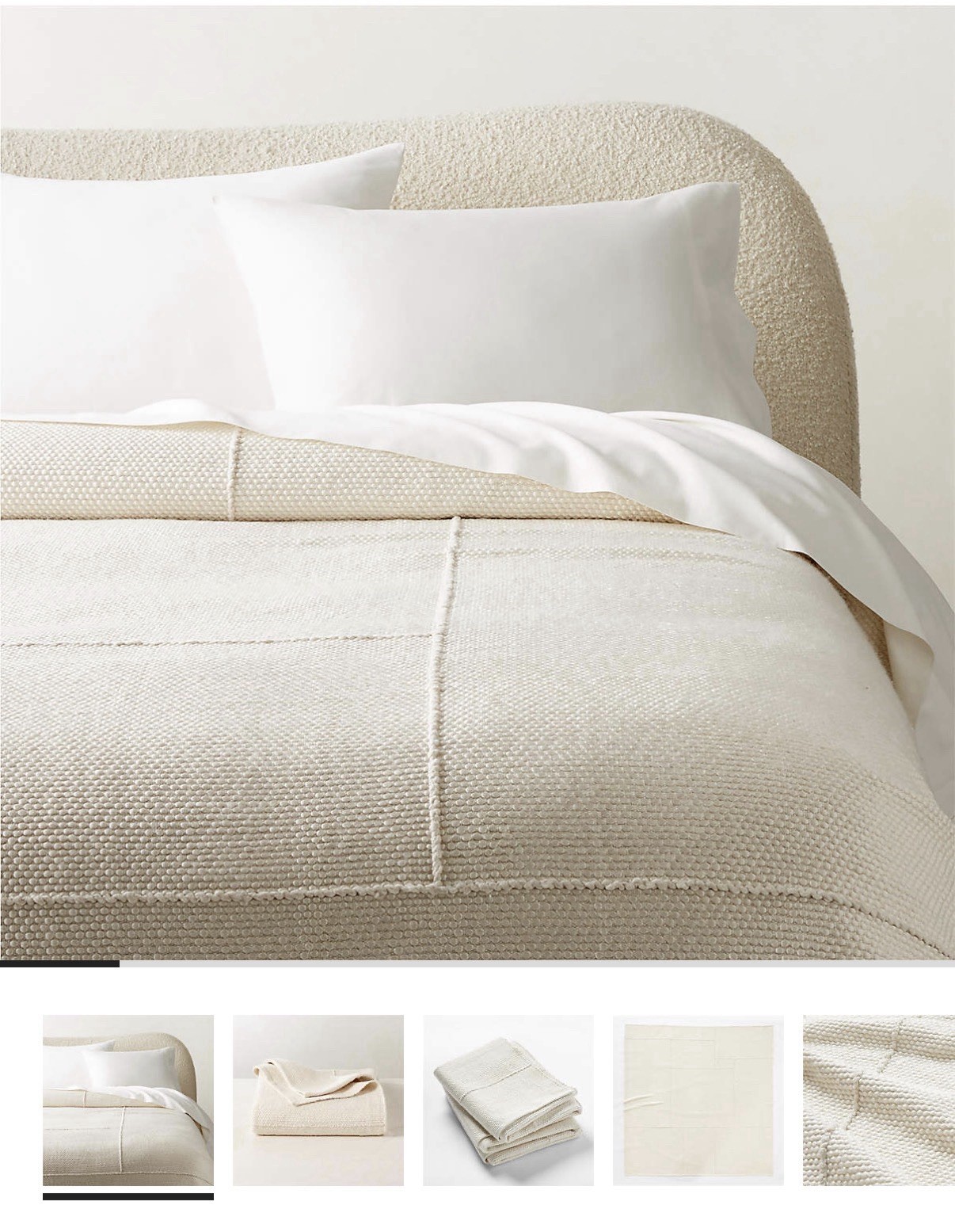 CB2 Exclusive Berrini Handwoven Warm White Full/Queen Bed Blanket gallery