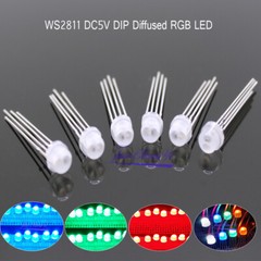 DC5V straw hat Diffused full-color RGB LEDs WS2811 led chips RGB F5 5mm pixels