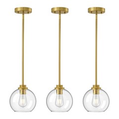 3 Pack Pendant Lights Kitchen Island,Modern Gold Hanging Light Fixture Metal Rod