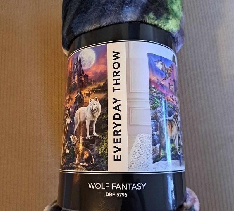 New Wolf Fantasy Throw Blanket Wolves Castle Full Moon Pack Howl Horses Forest gallery