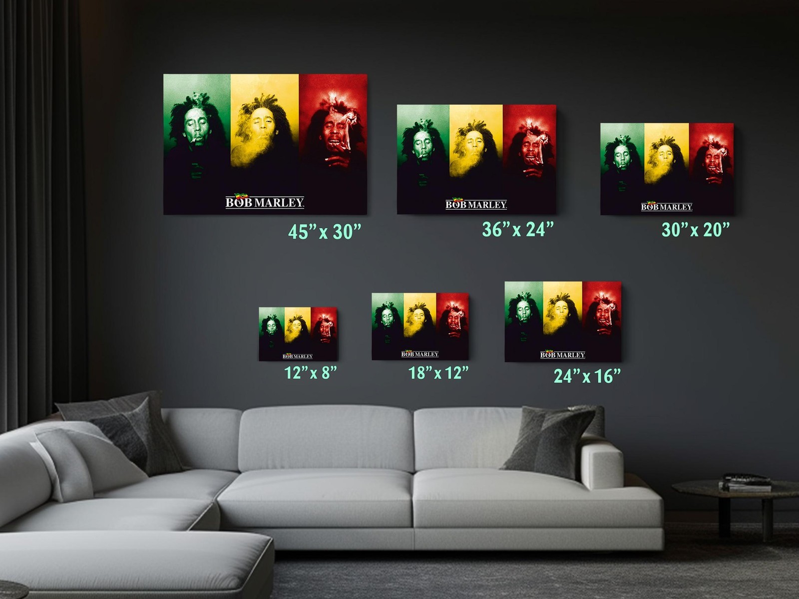 Bob Marley Smoking Canvas Print - Ready to Hang Home Decor Poster, Wall Art gallery