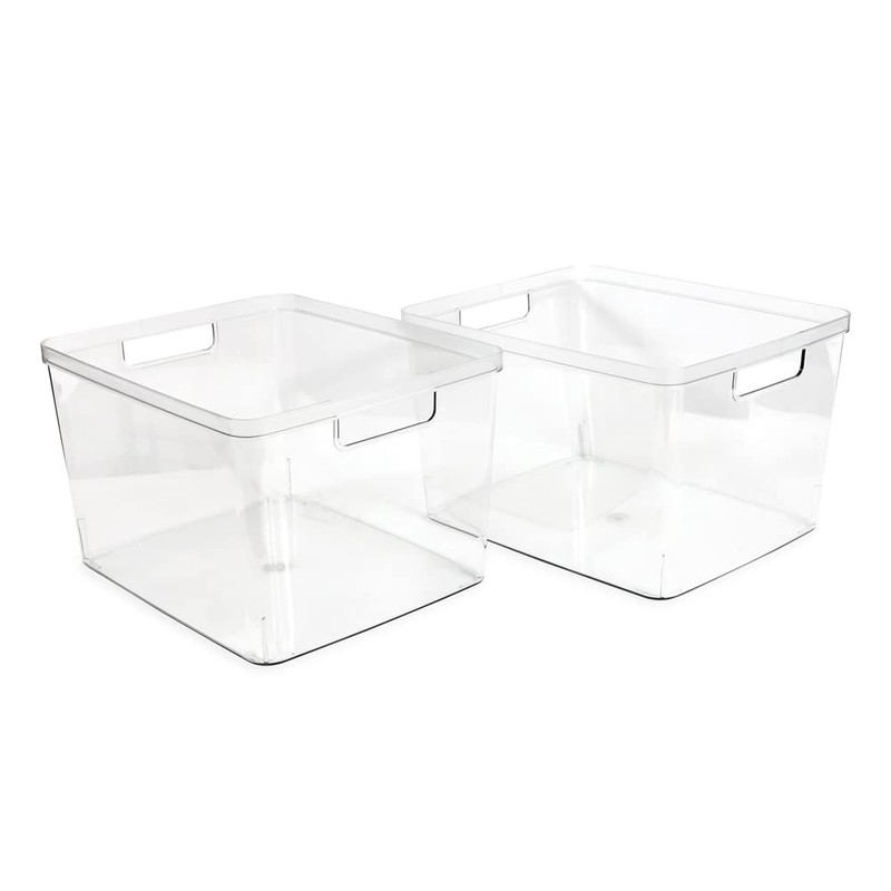 Isaac Jacobs 2-Pack Extra-Large Clear Storage Bins (11.5” L x 14” W x 9” H) w... gallery
