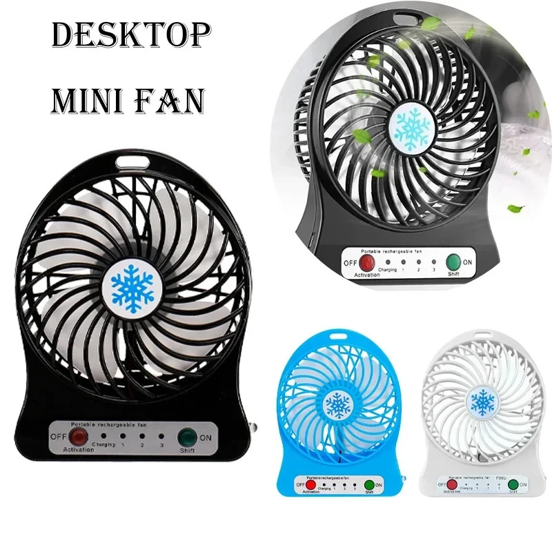 Mini Fan USB Rechargeable 3 Speed Portable Handheld Desktop Quiet Cooling for Of gallery