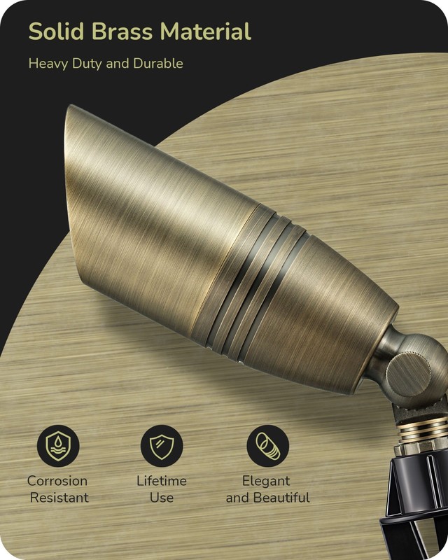 EDISHINE Solid Brass Landscape Spotlight Outdoor,12V Low Voltage LED gallery