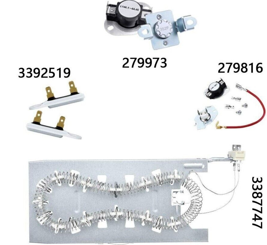 Dryer Heating Element With Thermal Fuse For Whirlpool LTE6234DQ2 WET4027EW0 gallery