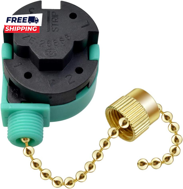 3 Pack Ceiling Fan Switch 3 Speed 4 Wire Zing Ear ZE-268S6 Fan Pull Chain Switch gallery