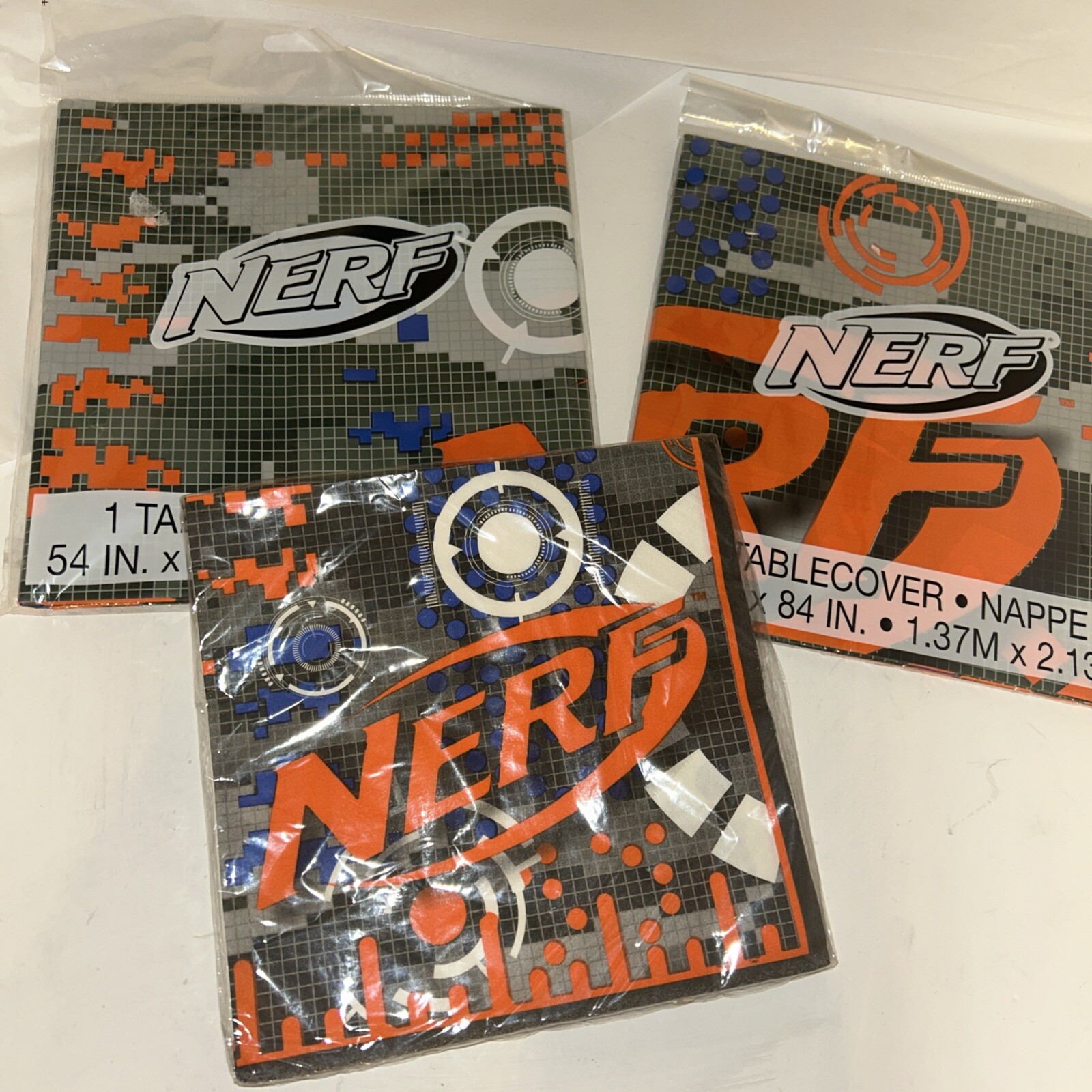 Nerf Hasbro Bundle Of 3, 2-Plastic Table Covers 54 in x 84" & 1 Pk Napkins 16ct gallery