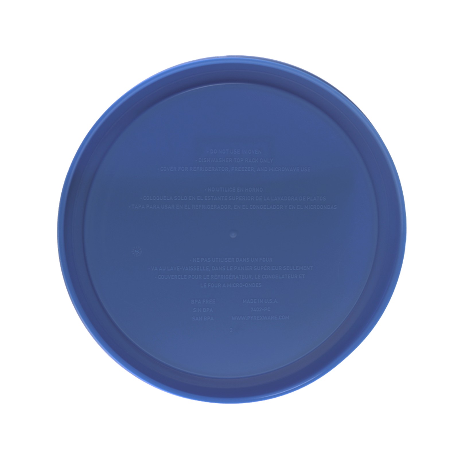 Pyrex 7402-PC Amparo Blue Round Plastic Food Storage Replacement Lid (2-Pack) gallery