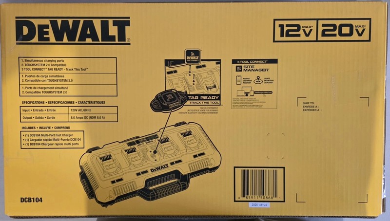 DEWALT DCB104 12V/20V MAX FlexVolt Multiport Fast Charger (OB) gallery